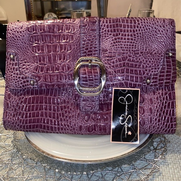 JESSICA SIMPSON purple CLUTCH! - Picture 1 of 10